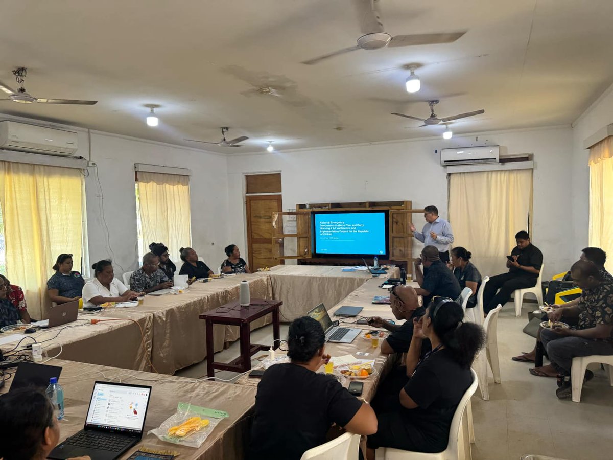 ITUAsiaPacific's tweet photo. ๐ก On 3 July, ITU held a workshop on the National Emergency Telecommunication Plan ๐ฐ๐ฎ with Kiribati's disaster & telecom authorities. A key step toward #EW4All, the NETP boosts readiness, coordination & resilience using ICTs. #ITU #EmergencyTelecom #DisasterRiskReduction https://t.co/F9dU0sNWuH