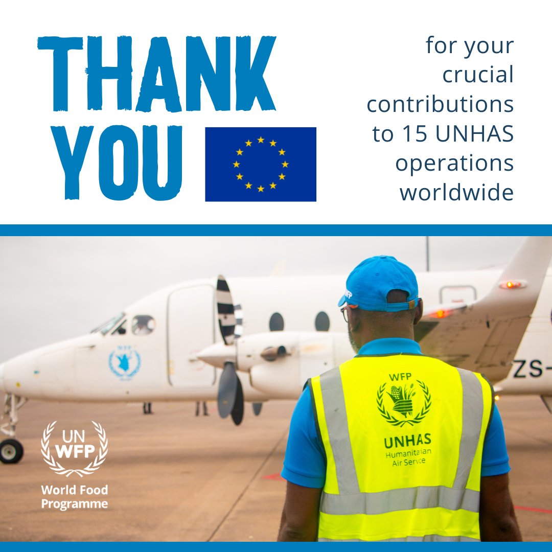 WFP_UNHAS's tweet image. On this #ThankYouThursday, lights on the @EU_Commission Civil Protection and Humanitarian Aid 🇪🇺 that recently contributed to sustain #UNHAS operations 15 countries.
Your contributions come at a critical time to keep the humanitarian air services running ✈️🚁