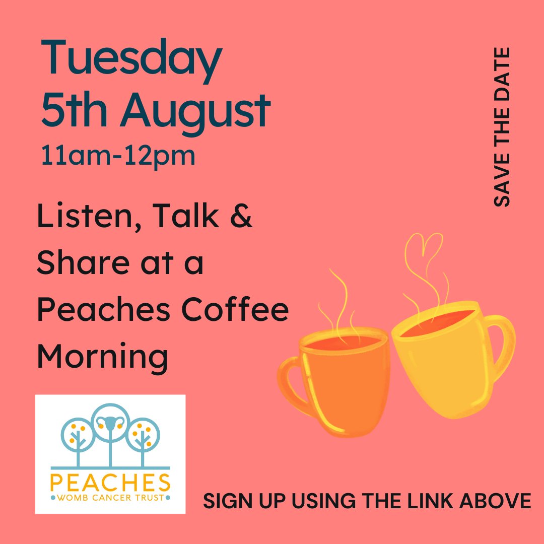 peachestrust's tweet image. The August Peaches Coffee Morning is now available to book.
eventbrite.co.uk/e/august-2025-…
#WombCancer #endometrialcancer #uterinecancer