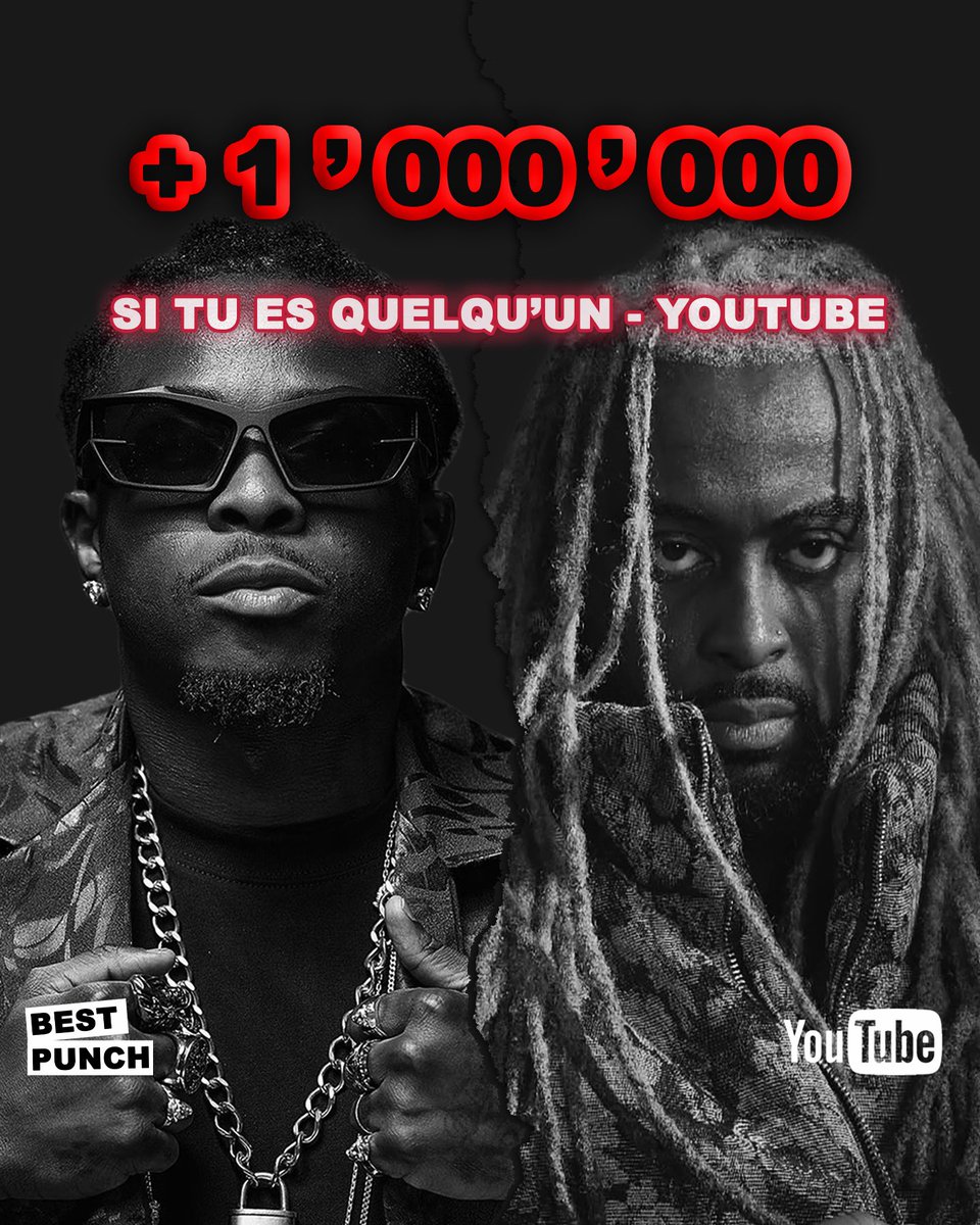 BESTPUNCHLINE_'s tweet photo. 🚨LE CLIP SI TU ES QUELQU’UN DE MR BEHI ET DIDI B A ATTEINT LA BARRE DES 1 MILLION DE VUES SUR YOUTUBE EN 4 MOIS 🔥

PREMIER MILLION DE VUE POUR MR BEHI DEPUIS QU’IL EST EN SOLO 

CONGRATULATIONS 

@Didibofficial @MRBEHIONTHEBEAT https://t.co/3iwUwSDFL9