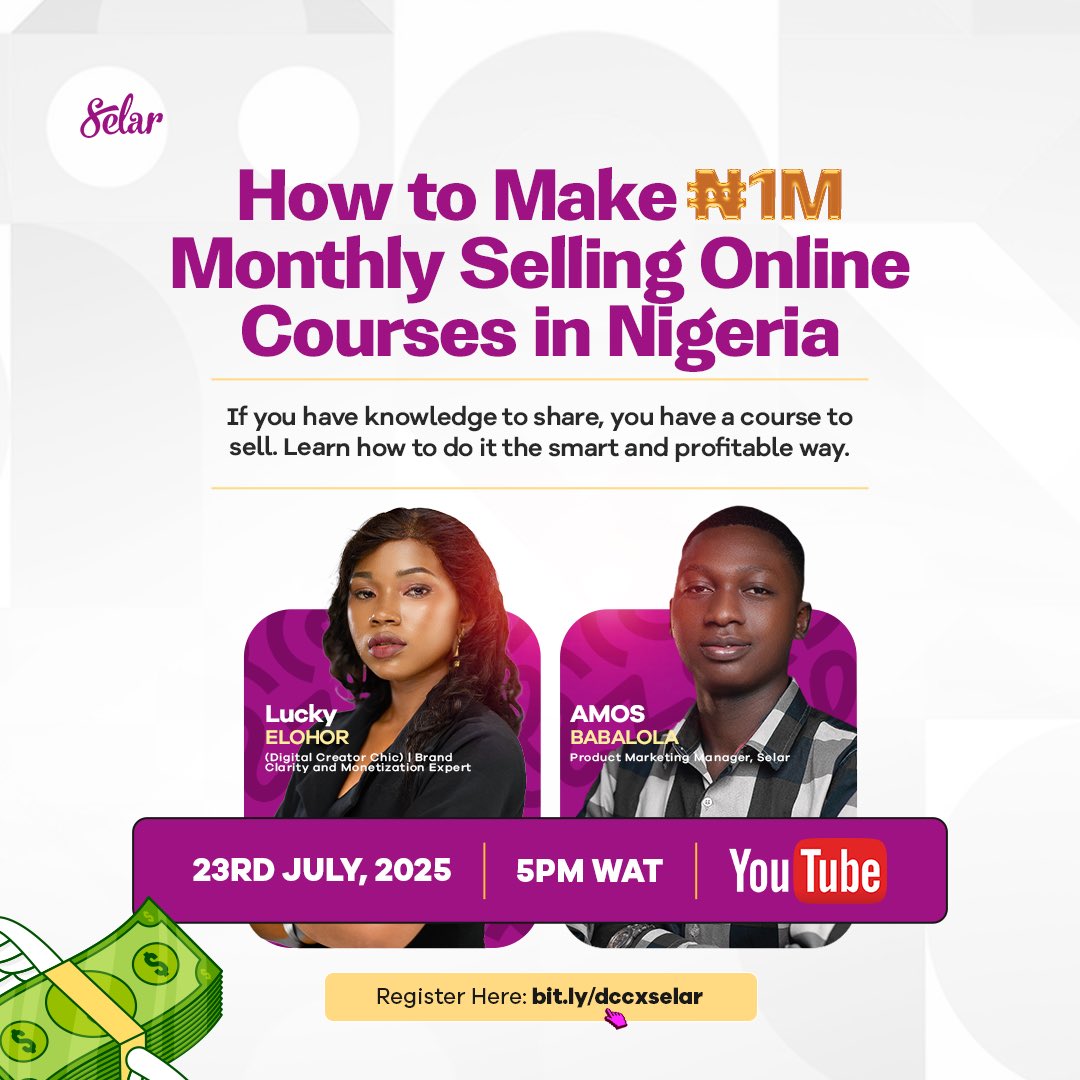 tryselar's tweet image. Ready to finally monetize your expertise online?
You’re in luck, @thecreatorchic, the brilliant mind behind The GROW Conference and a proven track record of helping creators like you unlock significant income through online courses, will be hosting a webinar where we’d teach…