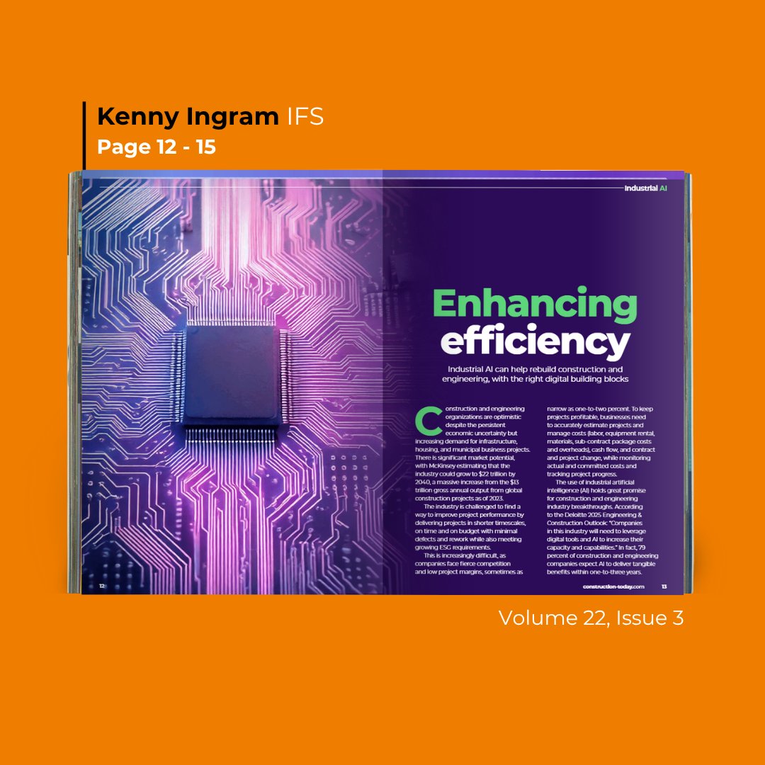 Can AI cut costs, reduce risk, and speed up projects? Only if the data’s right.

Kenny Ingram, VP at IFS, believes that industrial AI will soon redefine how construction firms operate. 

ow.ly/CZWe50Whrk1