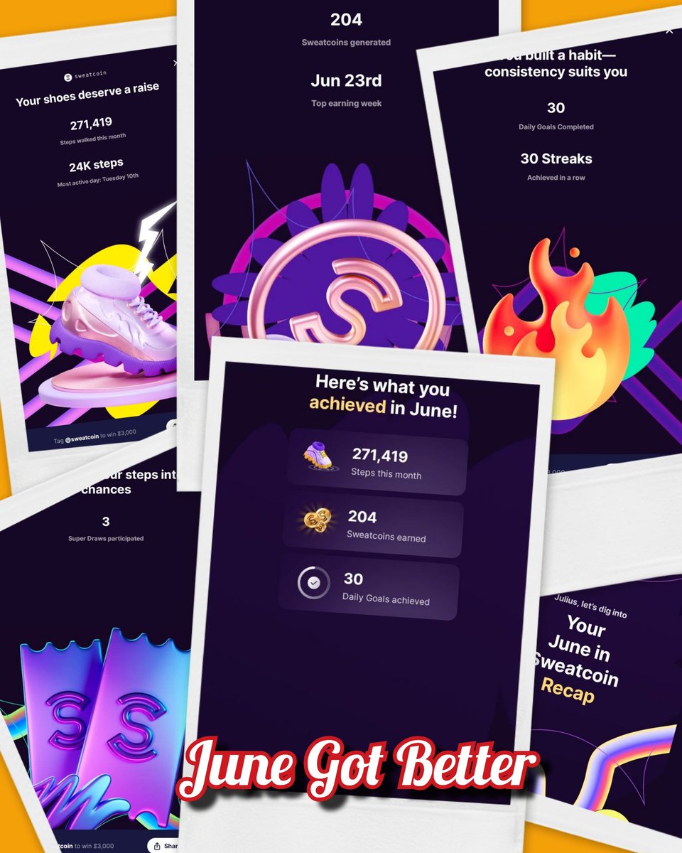 JWadenya's tweet image. June Report Is Out #Sweatcoin  #StepToWin and it's better #Report #June_2025
