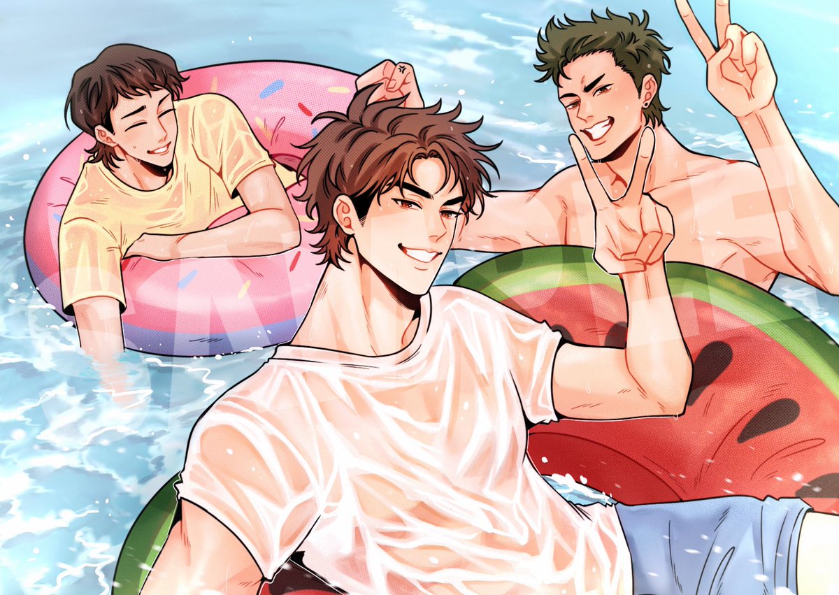 it’s been awhile since i’ve drawn daiya boys!! please enjoy summer with this trio 💕