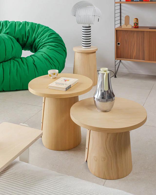 La colección #Tab de <a href="/OfficialSancal/">OfficialSancal</a> está inspirada en las colmenas de troncos del norte de España, estas #mesas con base de chapa de castaño curvada son perfectas para dar un toque rústico a cualquier hogar.

+info:
📞941 44 50 31
✉️estilo@estilomobiliario.com