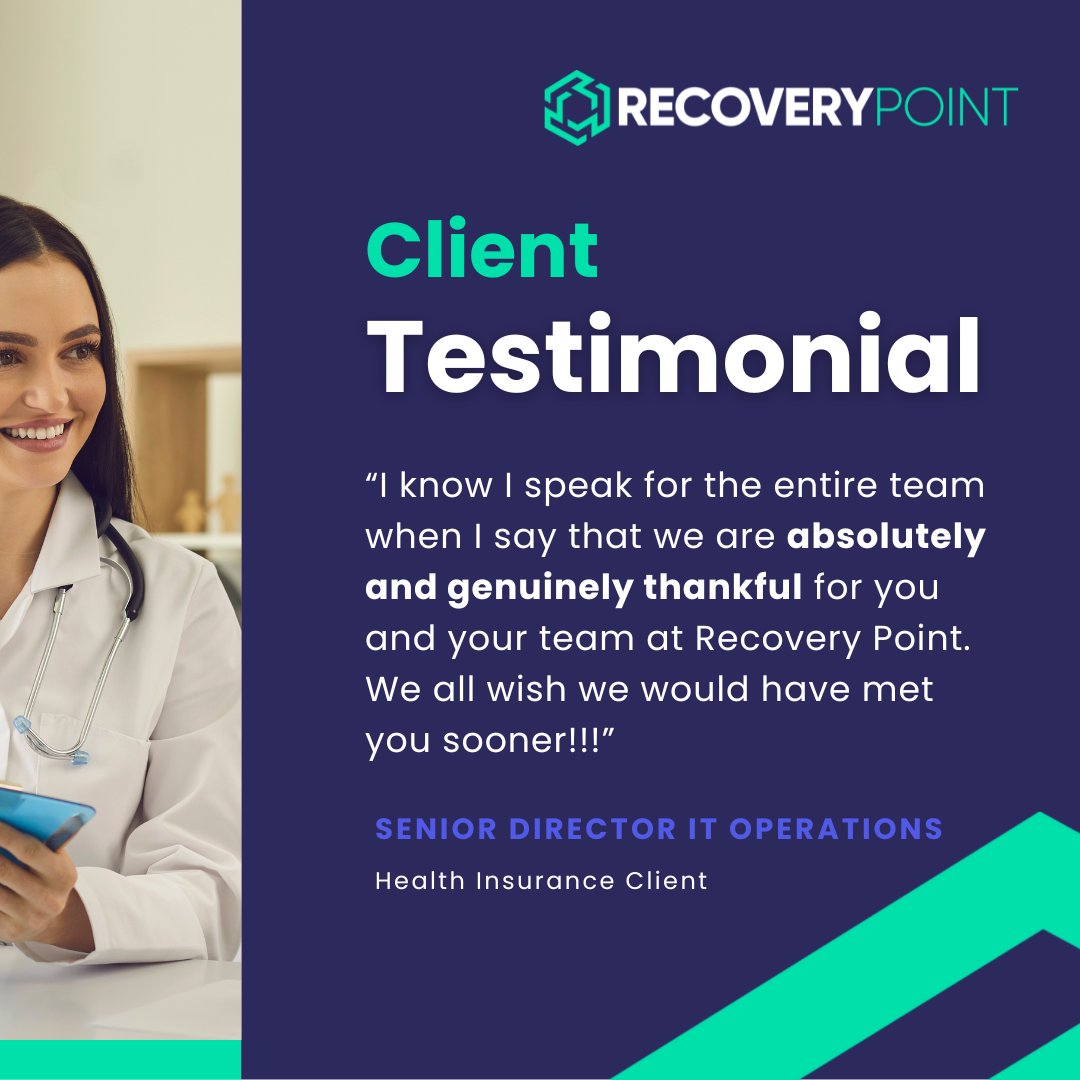 ⭐⭐⭐⭐⭐ See what satisfied Recovery Point clients have to say about our team.

Read more of our client success stories here: loom.ly/cs8fpik 

#DRaaS #DisasterRecovery #BusinessContinuity #CyberResilience
