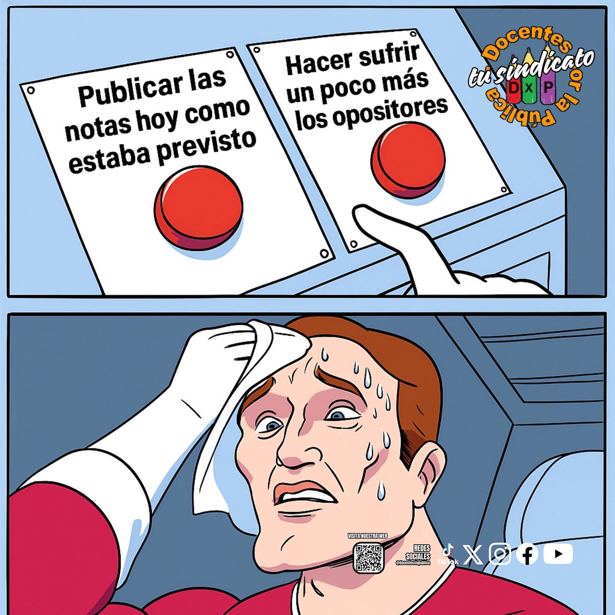 📌 Hoy prometieron publicar las notas…
🤔 ¿Y si pulsamos el botón correcto?
💥 L@s opositor@s merecen respeto y claridad.

🔥 @educaand <a href="/Francisco_Educ/">Francisco Alonso Martínez</a> 👈🏼👈🏼

🍊🧡 Docentes por la Pública: defendiendo tus derechos desde el primer examen. 🧡🍊

#Oposiciones2025 #RespetoAlOpositor