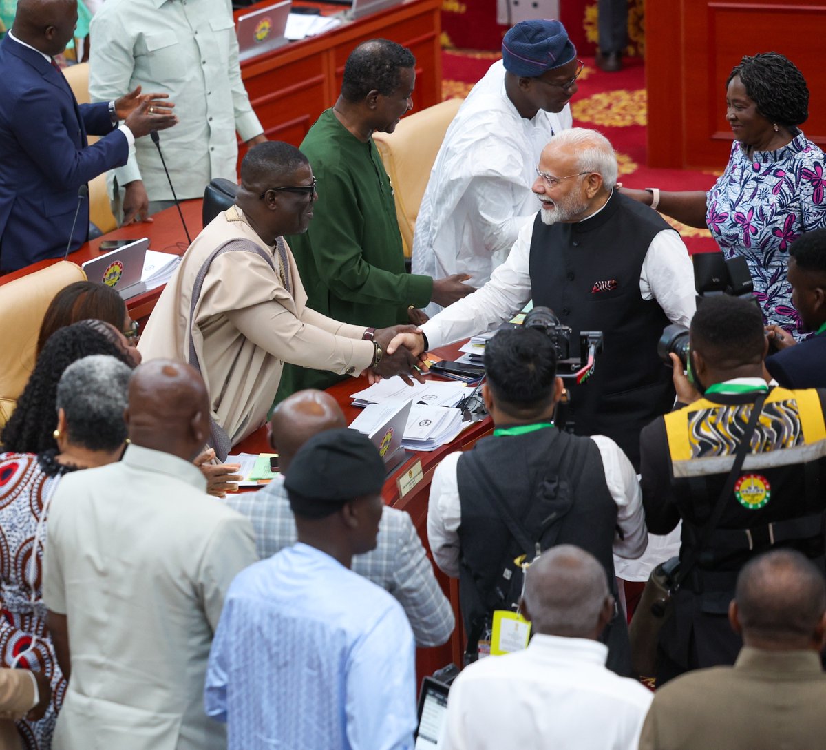 It was wonderful to interact with Ghana’s Members of Parliament after my address earlier today. It was gladdening to hear their kind words about India.