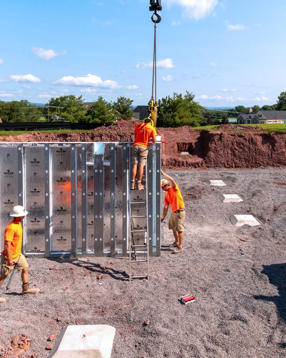 Superior Walls foundations are installed with precision, minimizing on-site disruptions and ensuring a smooth build. #precision #precast #foundations #superiorwalls #homebuilding