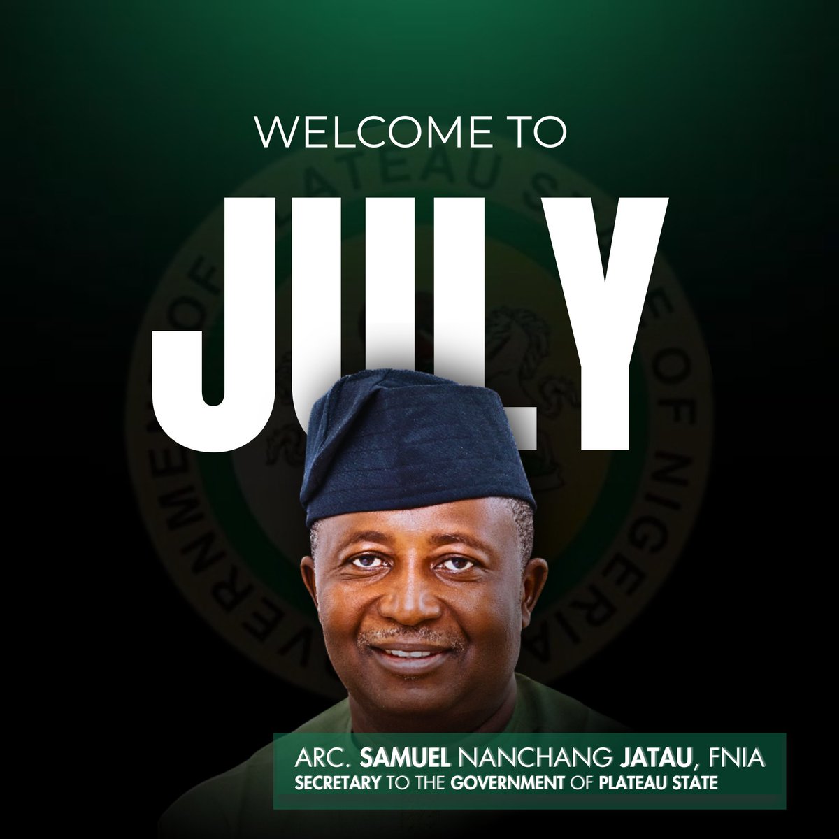 arcsamueljatau's tweet image. The second half of the year is here. A fresh chance to refocus, recommit, and keep working for the good of our beloved state.
Welcome to July.
Happy New Month, from the Office of the Secretary to the Plateau State Government.
-SNJ