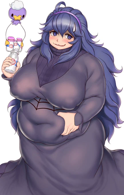 ひさしぶりのお絵描きはお題箱から。「ぽっちゃりとしたオカルトマニア」です。「ドレスの上からでも分かる大きなお腹やお尻」はモーモーミルクのおかげ?