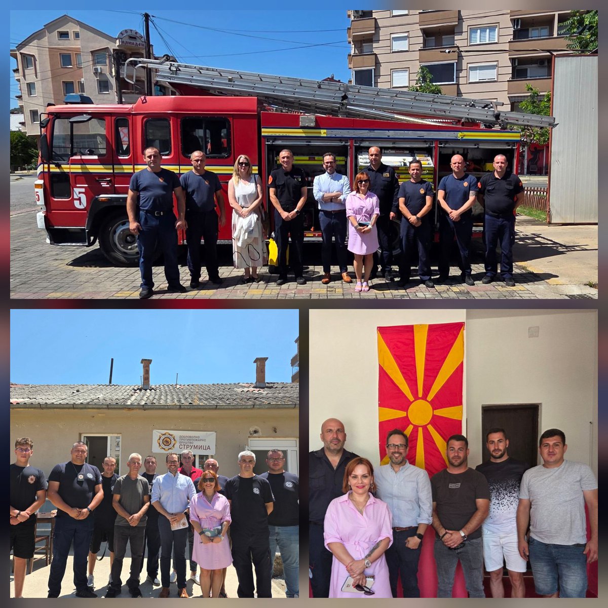 Chargé d'affaires <a href="/DanFieUK/">Dan Fieller</a> visited professional and volunteer firefighters in #Strumica and #Dojran to discuss their excellent work and commitment to community safety, this included seeing the impact of support from 🇬🇧 based organization, <a href="/OpoFlorian/">Operation Florian</a> on firefighter and rescue