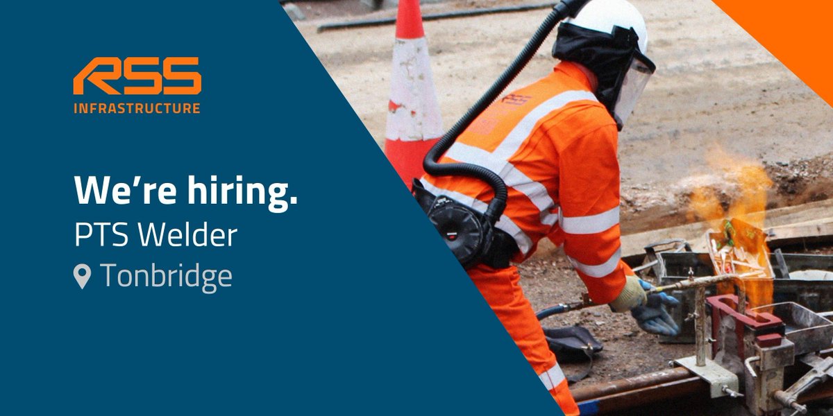 PTS Welder
📍Tonbridge

For more details and to apply, visit our careers page:
🔗 recruitment.rssinfrastructure.com/job/a8bb77d9-1…
Alternatively, contact Rebecca Clift:
📞 07436 348 293
📧 becky.clift@rssinfrastructure.com

#railjobs #Welder