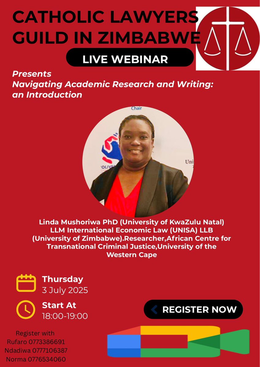 GuildCatholic's tweet image. Join us today for a training on Navigating Academic Research and Writing with our member, Linda Mushoriwa.  
meet.google.com/mpj-tmyx-nby