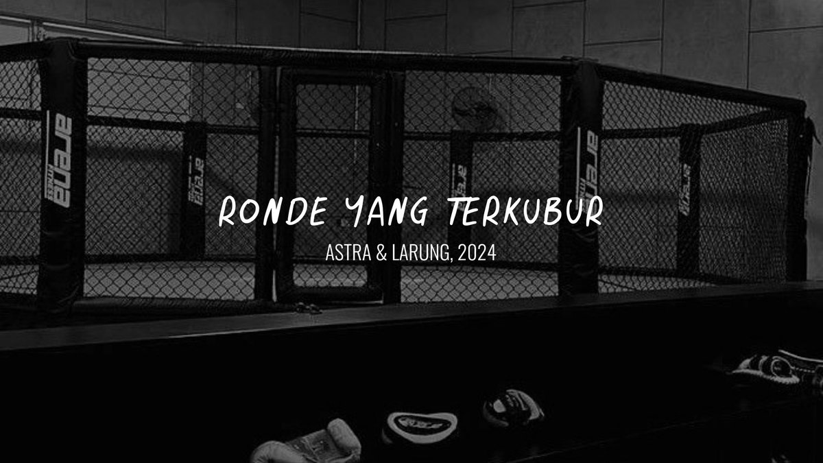 Garastra's tweet image. ⠀⠀ 

Tak semua pertandingan butuh pemenang. Beberapa hanya meninggalkan kerusakan yang terlalu pribadi untuk dicatat, terlalu sunyi untuk dirayakan.

Ia tak ingat siapa yang pertama kali memukul lebih keras: lawan yang tak bisa ia sebut—@rambusuar, atau dirinya sendiri.

⠀⠀