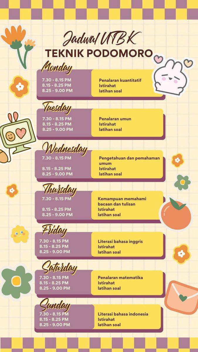 sabinverse's tweet photo. Aku nemuin beberapa jadwal belajar UTBK di pin, barangkali ada yang butuh inspo buat jadwal belajarnya<3 https://t.co/ehRkXWEM4y