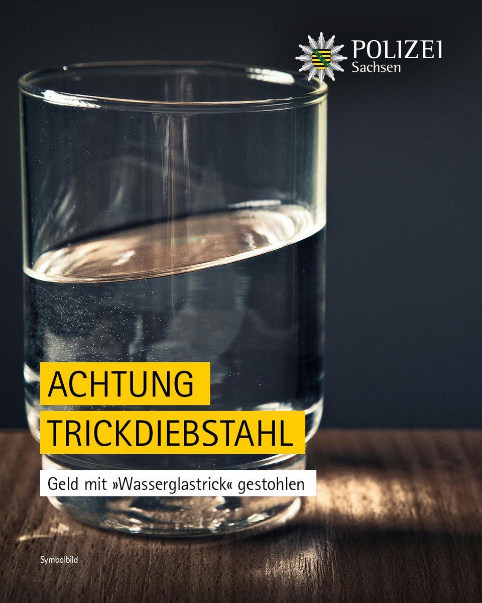 Zwei Kinder klingelten an der Wohnungstür einer Seniorin in #Chemnitz &amp; baten um ein Glas Wasser. Als die beiden die Wohnung wieder verlassen hatten, bemerkte die Dame, dass ihr mehrere hundert Euro aus dem Portmonee gestohlen worden waren.

Zur Meldung: medienservice.sachsen.de/medien/news/10…