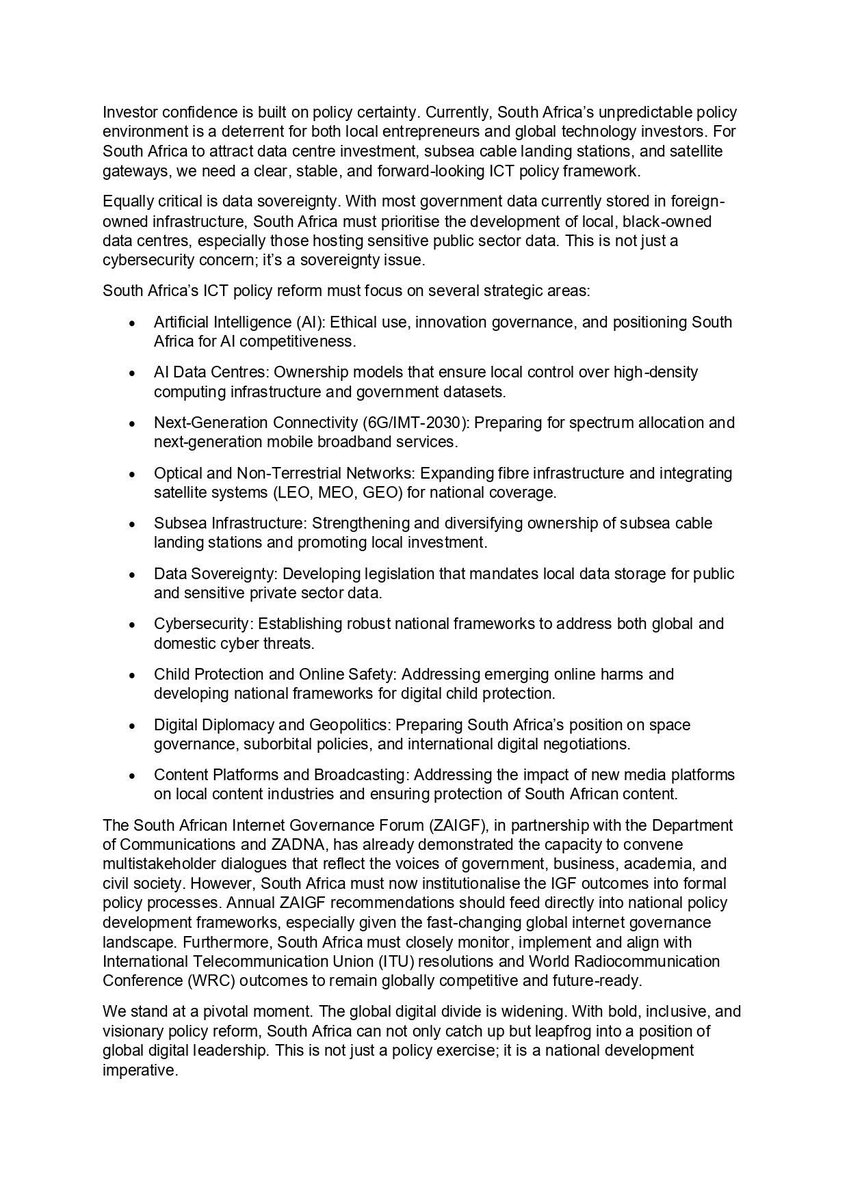 South Africa can’t afford to digitise on outdated policies. We need bold ICT reform to leapfrog into global digital leadership. Read my latest piece via IOL 👇
🔗 iol.co.za/business-repor…
#ICTPolicy #DigitalEconomy #PBIICT #ZAIGF #BlackISPs #DigitalTransformation