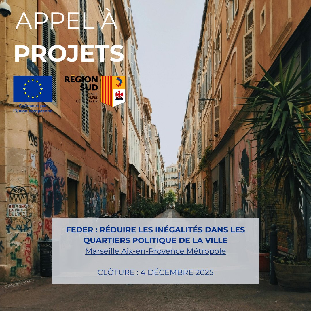 📍 Aujourd’hui, focus sur l’appel à projets pour la mise en œuvre de la stratégie urbaine intégrée de la Métropole Aix-Marseille-Provence, doté d’une enveloppe de 8 millions d’euros.

⚠️ LA DATE DE CLÔTURE : 4 décembre 2025

europe.maregionsud.fr/aides-et-appel…