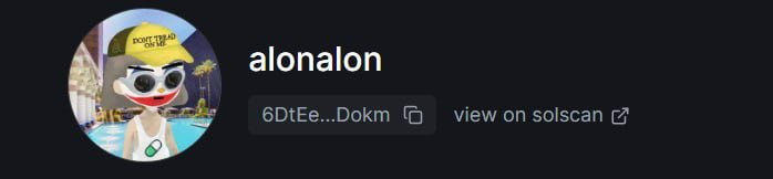 This is fucking huge shit . There can't be so many coincidences that it would be worth 300k, lol 

1.alon show us pf app with doxxed wallet , where he have “alonalon” nickname .

2.he hold only 1 token on main CWx2HNUHtrNBi6kG3QdP6QDLB3puYJ3sDb1Y4wp82SWN 

3. literally a few