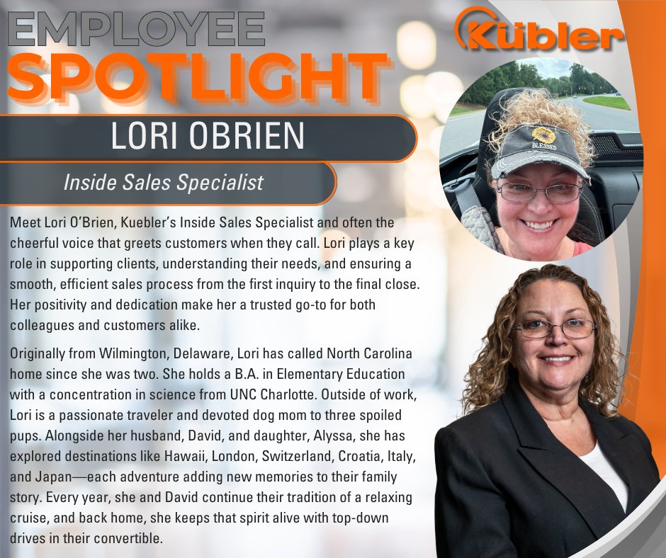 This week, we're excited to spotlight our dedicated team member Lori Obrien! 
 Discover more about Kuebler, Inc.
🌐 Kuebler.com
#WeAreKuebler #Success