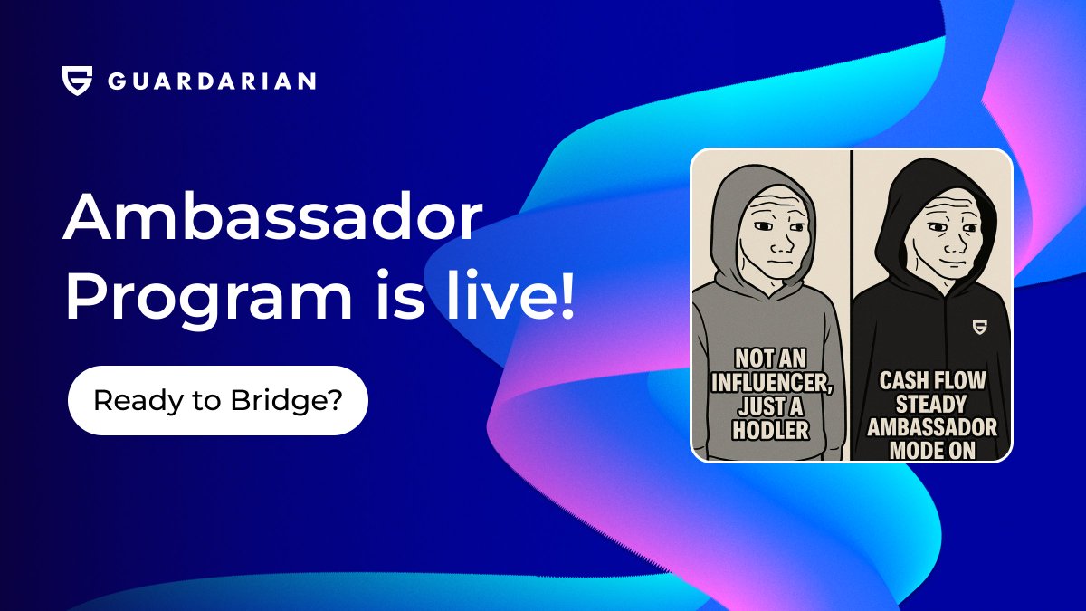 guardarian_com's tweet image. 🚨#Crypto &amp;gt; #fiat?
Wanna help make that future real?
Perfect. We’re on the same mission.

#Guardarian’s #AmbassadorProgram is live.
Bridge crypto &amp;amp; fiat. Get paid.
No deadlines. Just win-win.

👇 Fill the form &amp;amp; #LFG
🔗gclnk.com/mNlDMehq