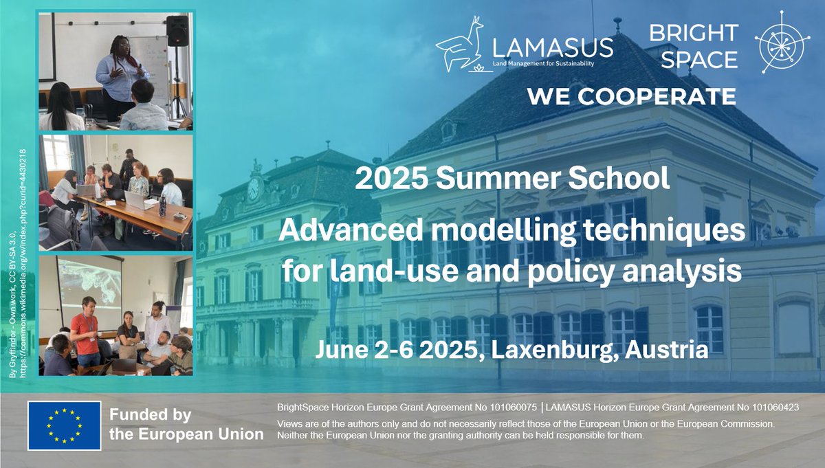 BrightSpaceEU's tweet image. The #LAMASUS &amp;amp; #BrightSpaceEU Summer School (2–6 June 2025, @IIASAVienna) trained early-career researchers in cutting-edge agri-food policy modelling - from CAP &amp;amp; GLOBIOM to biodiversity &amp;amp; biophysical models. A full week of tools, teamwork &amp;amp; theory!
👉 tinyurl.com/yb3d7yjs