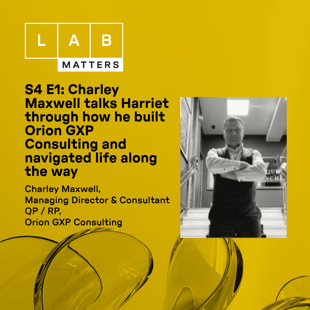 Season 4 of Lab Matters is live!

In Episode 1, Harriet Gould is joined by Charley Maxwell, founder of Orion GXP Consulting. 

Tune in to the first episode now: bit.ly/41YuFDY

 #LabMatters #LabInnovations