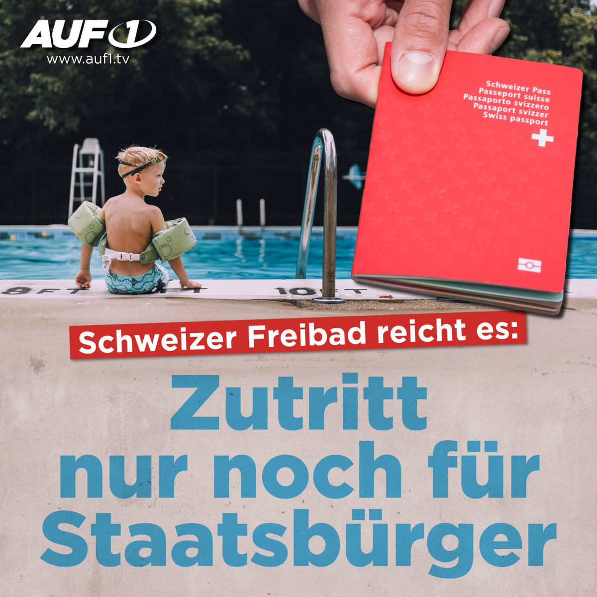✋🏻🇨🇭 Nach Ausländer-Eskapaden: Freibad-Zutritt nur noch für Schweizer

Aufgrund mehrerer Eskalationen durch Ausländer in jüngster Vergangenheit zieht das Freibad der Gemeinde Pruntrut die Reißleine: Zutritt gibt es nur noch für Schweizer! Das Zutrittsverbot diene „einzig und