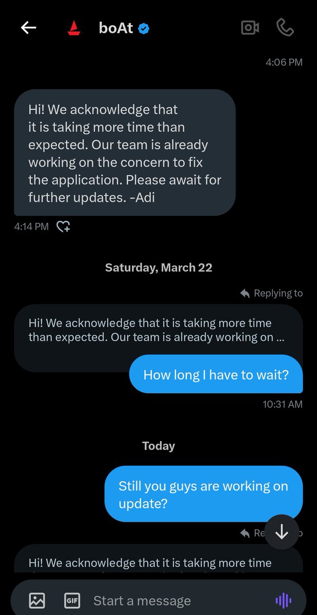 pawanprincex's tweet photo. And now you guys are not responding on DM You’re just playing smart by replying to tweets so it looks like you care but in reality you're leaving customers on seen If you’re reading this please don’t purchase #BoAt products Worst service ever Switch to OnePlus
2/n @RockWithboAt https://t.co/BH6fRdnVtr
