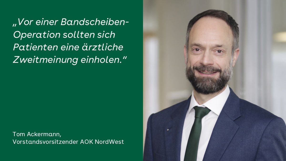 AOKNordWest's tweet photo. #Operation ja oder nein? In #SchleswigHolstein wurden 2024 insgesamt 1.080 OPs an der #Bandscheibe vorgenommen. Eine ärztliche #Zweitmeinung gibt Gewissheit, ob die geplante OP erforderlich ist. Die Kosten dafür tragen die #gesetzlichenKrankenkassen. https://t.co/V9Cx6cYAc5 https://t.co/15sN93Awl3