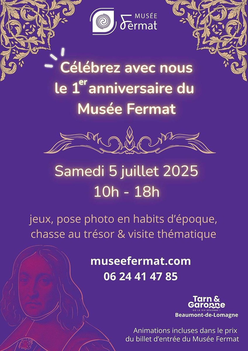 Echosciences Occitanie (@echoscisud) on Twitter photo Ce samedi, le Musée Fermat fête son premier anniversaire à Beaumont-de-Lomagne !
Un beau programme a été concocté pour l'occasion par <a href="/fermat_science/">Fermat Science</a> : echosciences-sud.fr/evenements/1-a… Ce samedi, le Musée Fermat fête son premier anniversaire à Beaumont-de-Lomagne !
Un beau programme a été concocté pour l'occasion par <a href="/fermat_science/">Fermat Science</a> : echosciences-sud.fr/evenements/1-a…