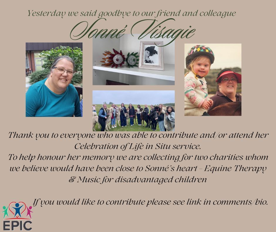 Yesterday, we said goodbye  to our beloved friend and colleague, Sonne Visagie. We celebrated her remarkable life and the profound impact she had on everyone lucky enough to know her. If you'd like to donate in her memory, please check the link in our bio.