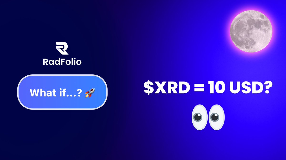 radfolio's tweet photo. 📉 Been staring at your $XRD bag wondering what could’ve been?
Well... now you can torture yourself in style.
RadFolio’s new “What if...?” feature 💭
Set a fantasy XRD price ($10?) and see how rich you'd be... 🫠
🔮 It’s delusional. It’s beautiful.
👉 https://t.co/f7OIqkUko8 https://t.co/h4VGr4wwdM