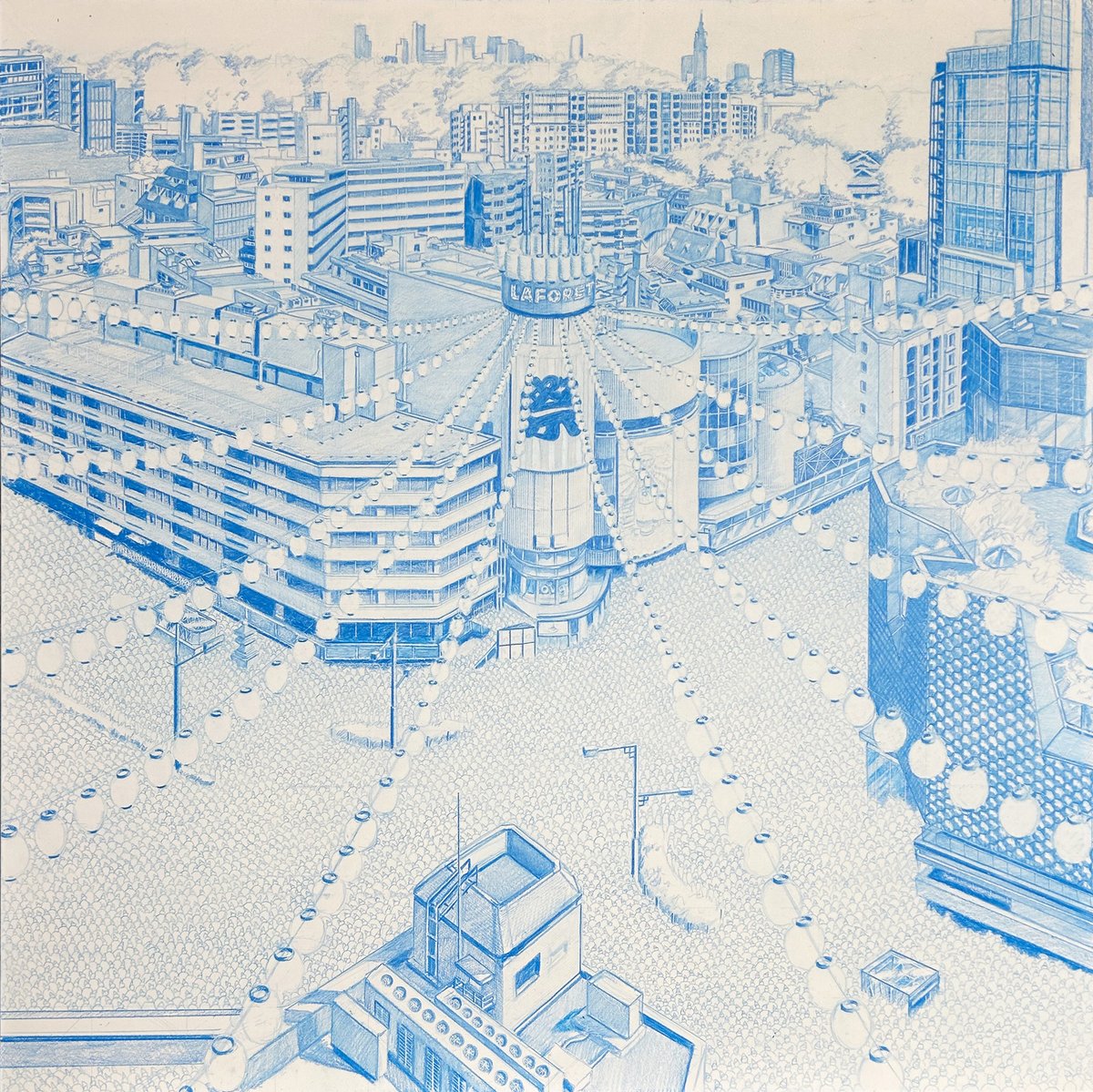 「まず最初のラフは510mm角で始めたんだけど、もう少し広い画角が必要になって72」|林 亮太＠2023 5/20〜6/11清瀬市郷土博物館個展のイラスト