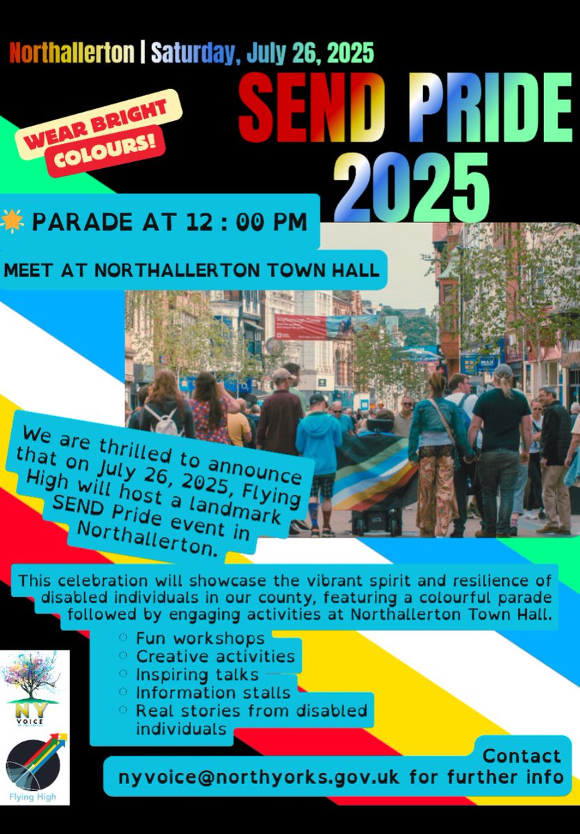 SEND Pride needs you!

Please share far and wide. 

We are also looking for anyone who can provide a workshop, a guest speaker, stalls and activities for a SEND families to partake in. 

The young people organising are very grateful for your support