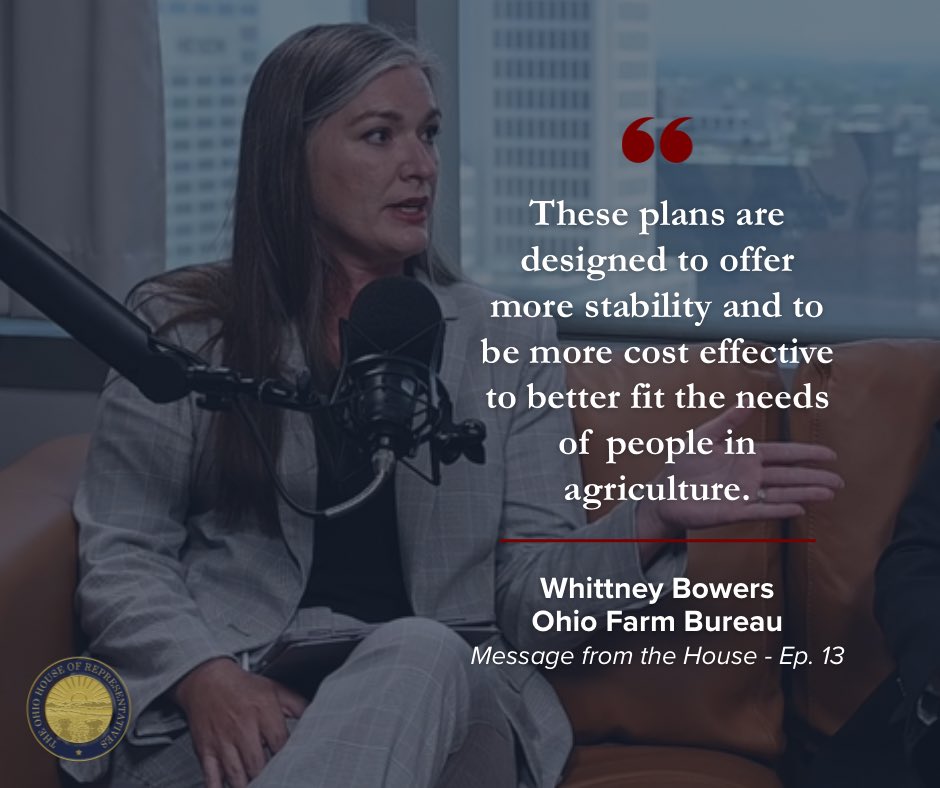 OHRGOPCaucus's tweet image. DROPPING TODAY: Join State Rep. Bob Peterson and Whittney Bowers from the Ohio Farm Bureau as they discuss legislation to provide Ohio farmers a more affordable, personalized healthcare insurance coverage plan.
Did you know? The agriculture industry employs 1 out of 7 Ohioans.