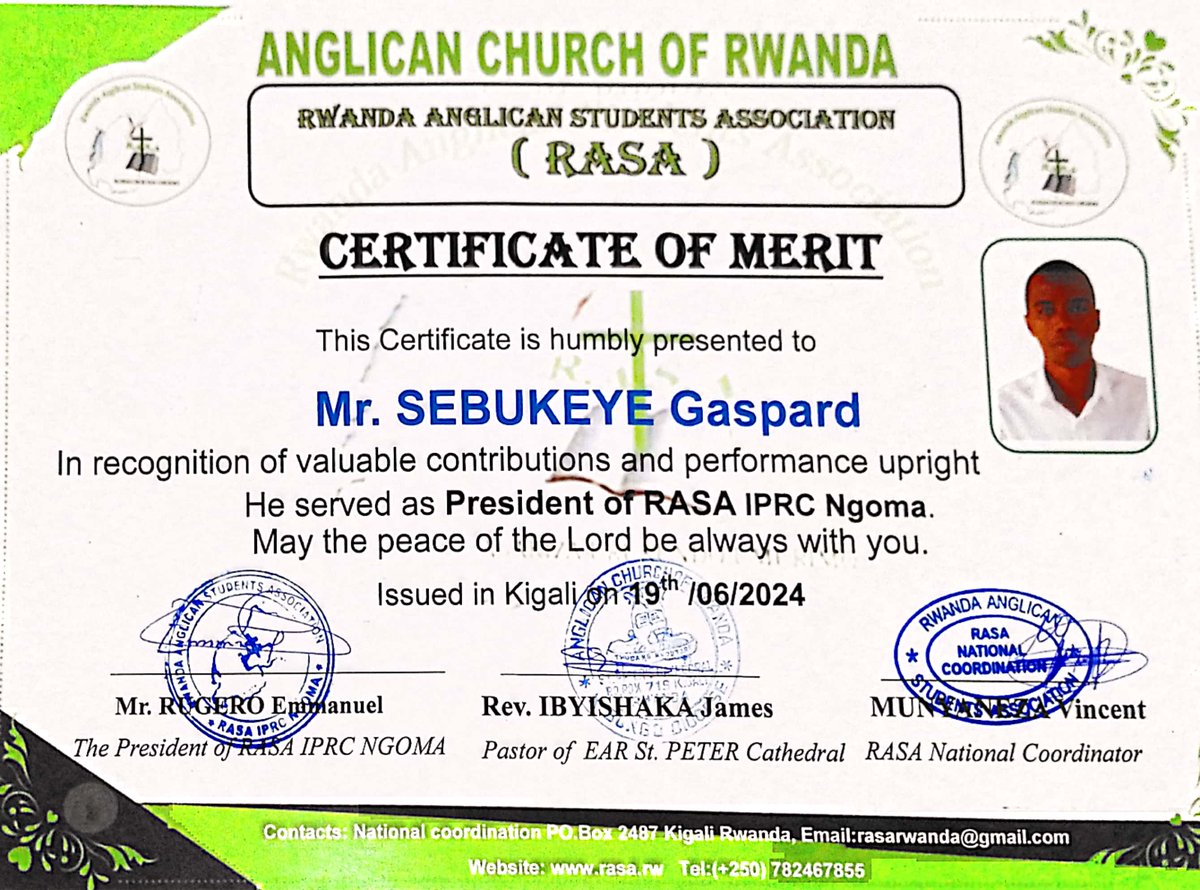 aslaafrica's tweet image. Meet Gaspard Sebukeye, a servant leader driven by faith and cultural understanding. As former President of the Rwanda Anglican Students Association (RASA), he led monthly outreaches supporting vulnerable families and students.
#ASLAComradeSpotlight #FaithInAction