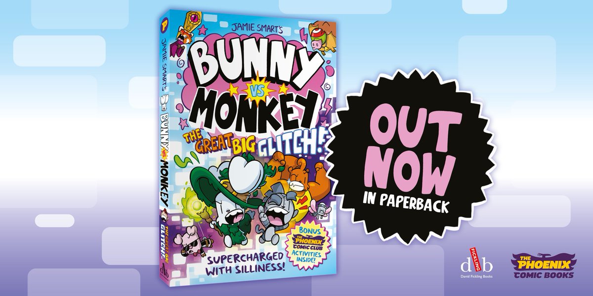 DFB_storyhouse's tweet image. 🐰🐵⚡️Bunny vs Monkey: The Great Big Glitch is now out in PAPERBACK!💥
🧙♂️🐰How will Bunny, Monkey and the gang keep the Woods from breaking apart due to glitches galore?!🐵🤖
From the brilliant Jamie Smart! @jamiefumboo
*first seen in the @phoenixcomicuk ⭐️