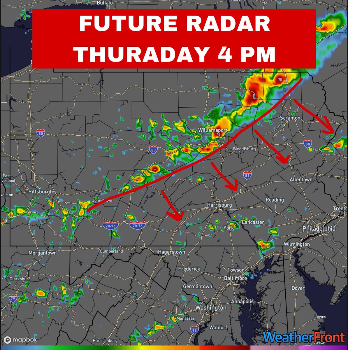 ⚠️ SEVERE STORMS RETURN ⚠️ 

Strong to severe storms will return this afternoon and evening. There primary concerns look to be damaging wind gusts of 50 - 65 mph, quarter-sized (or up to half dollar sized) hail, and briefly heavy rainfall. Flash flooding should not be a concern