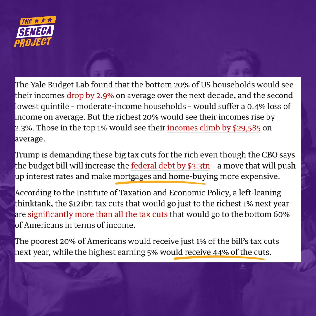 The Seneca Project (@senecaprojectus) on Twitter photo The lowest‑income Americans stand to lose the most with this Bullshit Bill, with millions potentially losing health care and food aid. With resistance from Republicans and voters, Mike Johnson is racing to secure final approval by Trump’s self‑imposed July 4 deadline.
Nothing The lowest‑income Americans stand to lose the most with this Bullshit Bill, with millions potentially losing health care and food aid. With resistance from Republicans and voters, Mike Johnson is racing to secure final approval by Trump’s self‑imposed July 4 deadline.
Nothing