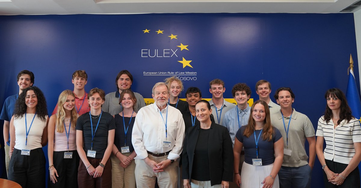 🎓Today, we had the pleasure of welcoming 13 enthusiastic students from the University of North Carolina at Chapel Hill visiting EULEX and Kosovo as part of their study program focused on the role of international organizations in peace building.
