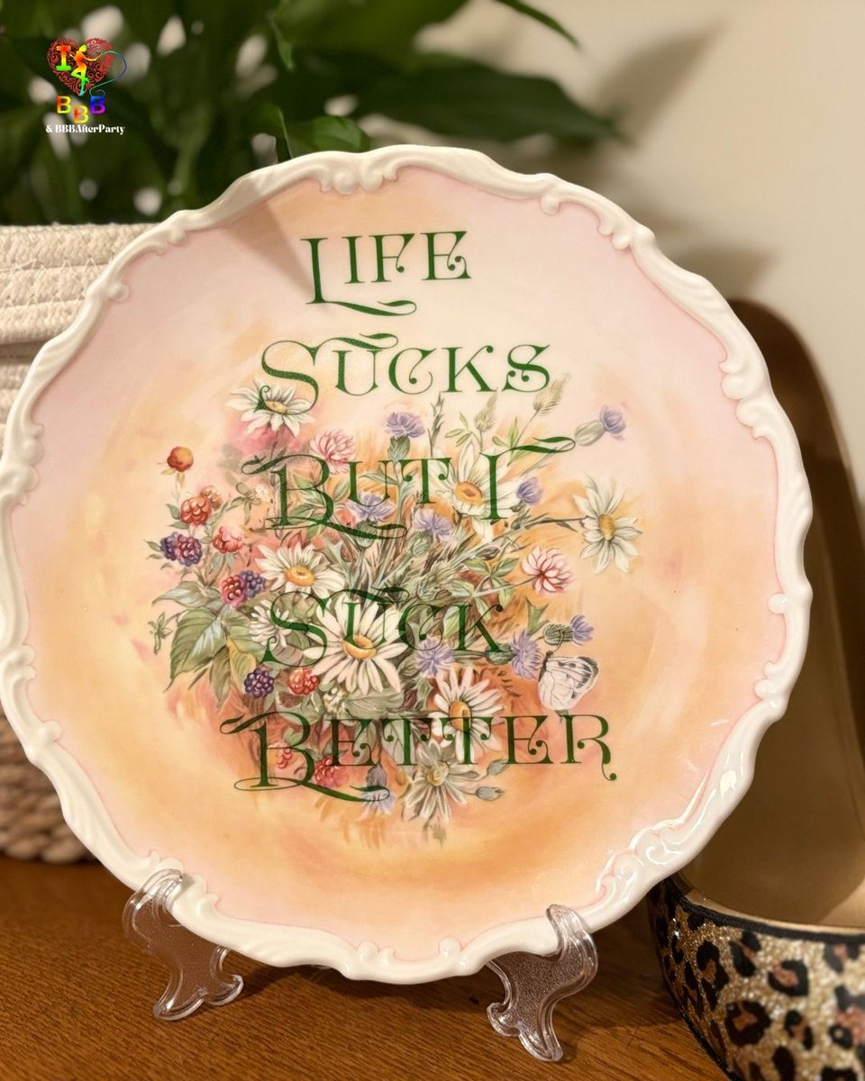 BBBAltFetBazaar's tweet photo. โจ Swears Of Joy at BBB! Beautiful vintage-style plates with delightfully filthy messages ๐ "Whips And Chains Excite Me" meets gorgeous florals, perfect contradiction of pretty & potty-mouthed! Alternative home decor with attitude.
#BBB #SwearsOfJoy #CheekyCrafts https://t.co/y923QKqoWp