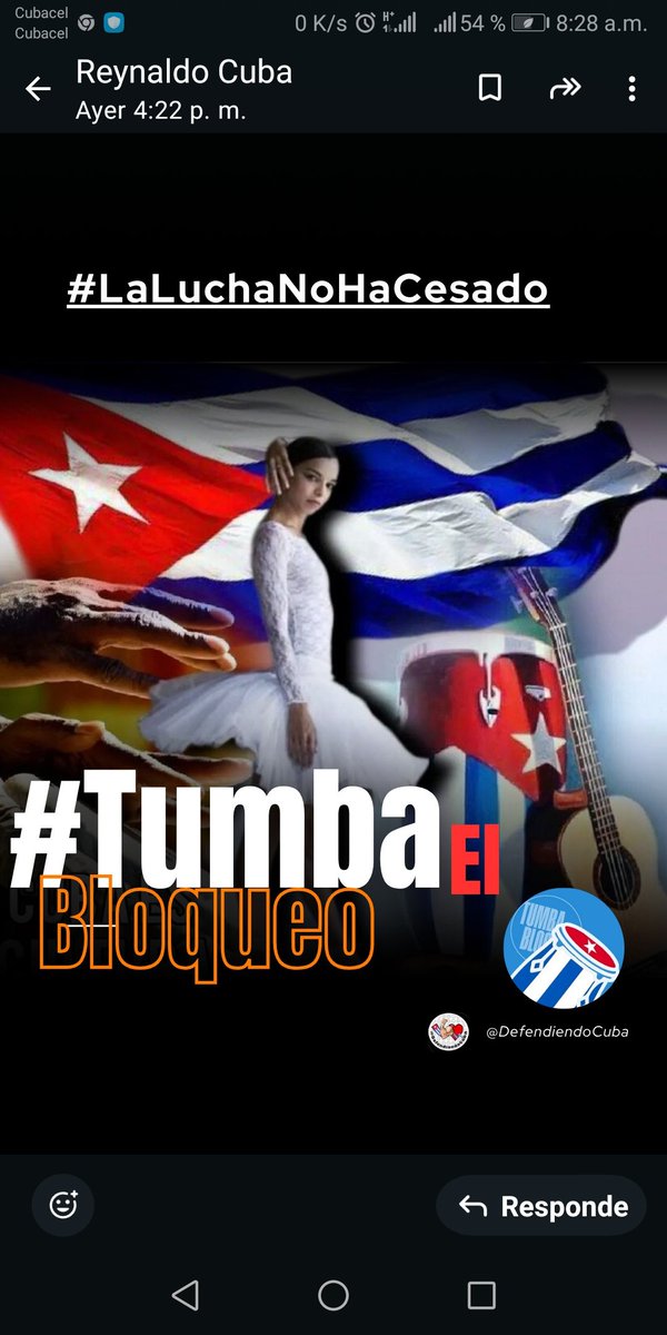 DefendiendoCuba's tweet photo. El imperio insiste en asfixiarnos, pero jamás logrará doblegarnos. Aquí estamos más fuertes que nunca 
#DefendiendoCuba🇨🇺💪❤️

‼️‼️No lo duden‼️‼️
✨#TumbaElBloqueo✨ https://t.co/R6vcQ2Jm3O