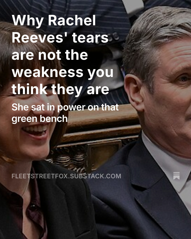 No, the markets didn't crumble because she wept.

They crumbled because the men that run them don't understand.

fleetstreetfox.substack.com/i/167427356/wh…