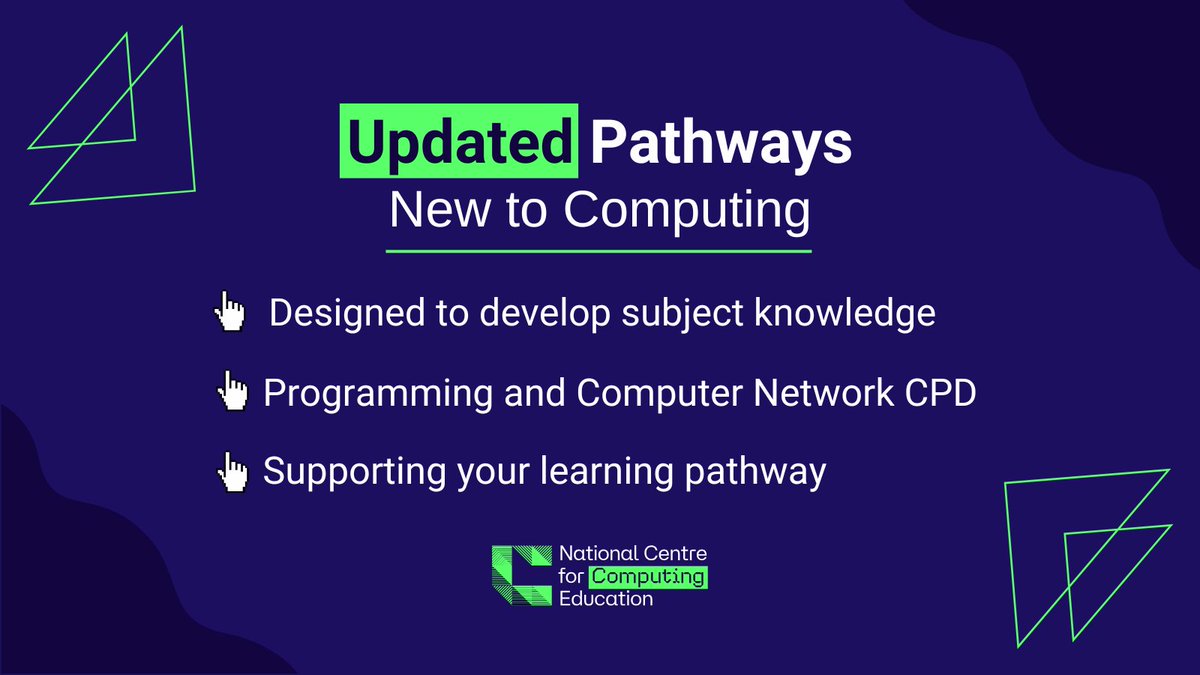 Seeking development in computing knowledge?

The New to Computing certificate pathway provides secondary educators with a comprehensive curriculum introduction, helping you build understanding and confidence in shaping young minds.

👉 bit.ly/4nepmZO