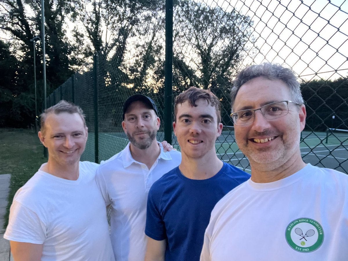 bledlowridgeten's tweet photo. Very well played to our Men’s Doubles team on a nailbiting 5–3 victory over Halton last night!
Big thanks to Halton for the fun and competitive matches.
L–R: Ivan Rogers, Alex Godfrey, George Lawrence, and Ben Lawrence (c). https://t.co/gejbzL6a03