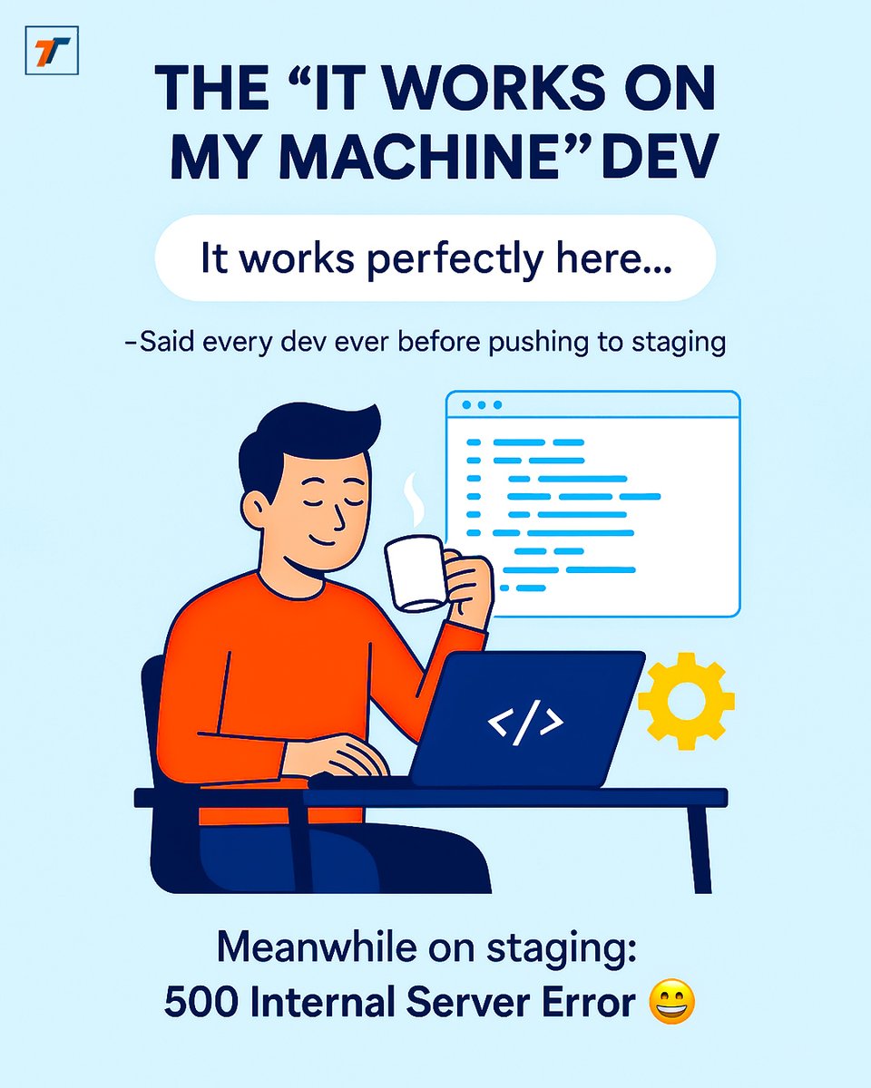 TechnanosoftTec's tweet image. “I’ll just fix it in production 🤣 Relatable?”
#DevMeme #FridayFun #RelatableCode #coder #developers #funkyfriday
#images #foryoupage💙 #fypp #explorepage