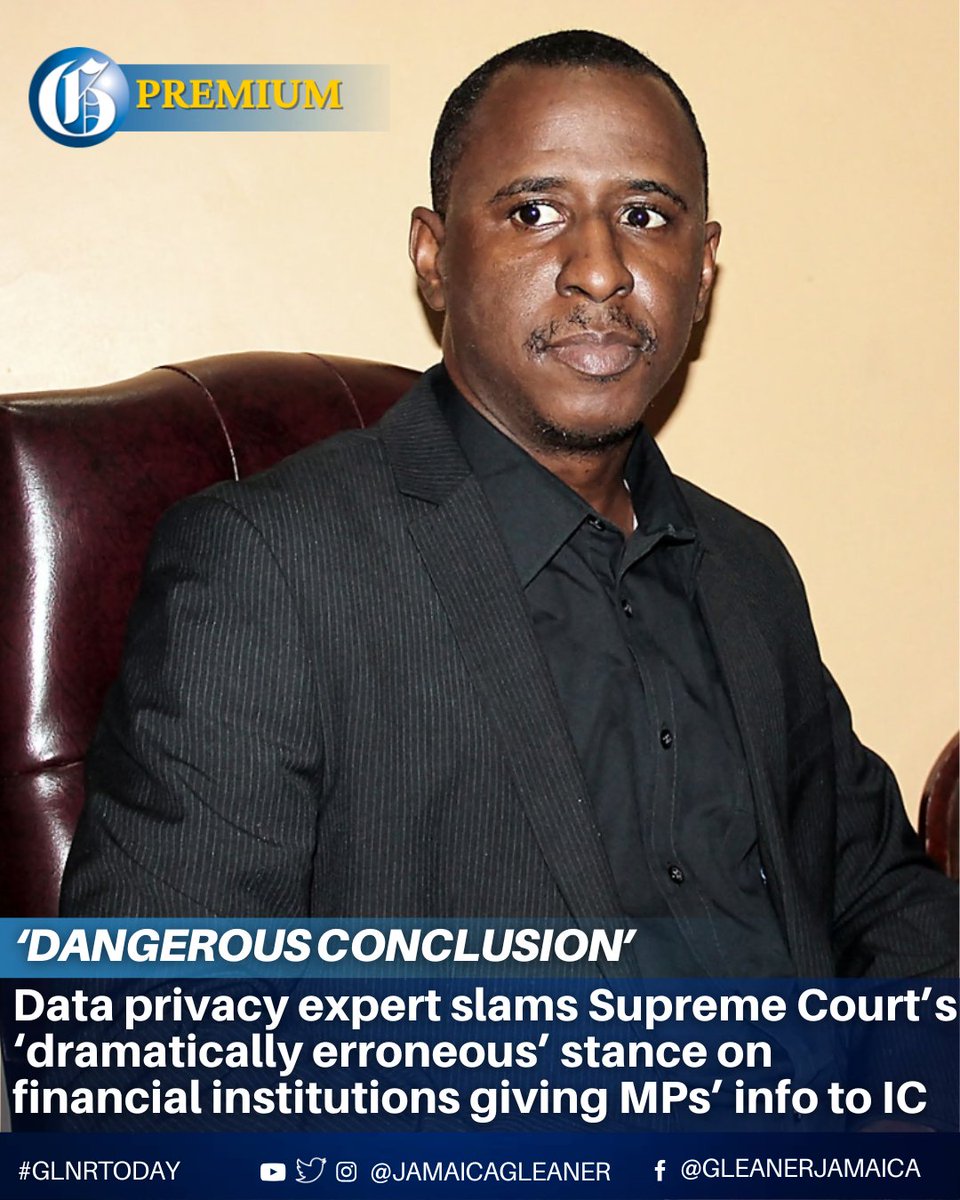 JamaicaGleaner's tweet photo. Attorney-at-law Chukwuemeka Cameron has criticised a stance of the Supreme Court that members of parliament and public officials implicitly consent to the verification of their assets when they submit their statutory declarations.

Read more: https://t.co/nhCSSqvwQm #GLNRToday https://t.co/m02Y147azk