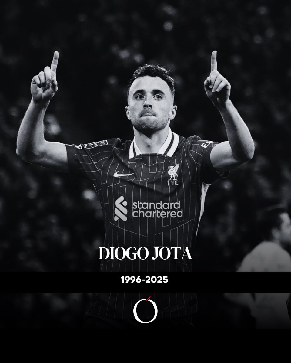 🕊️ El mundo del futbol está de luto…

El delantero portugués Diogo Jota, jugador del Liverpool FC, falleció este jueves en un trágico accidente vial en el noroeste de España.